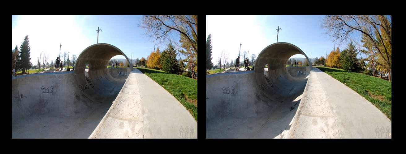 Pier Park in 3D: Looking south into the pipe